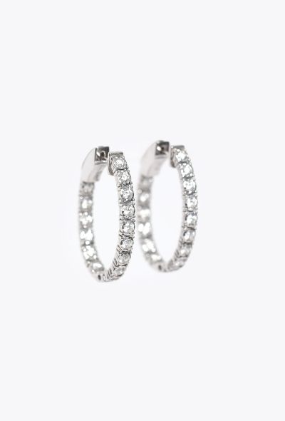 Modern Fine Jewelry 18K White Gold & Diamond Inside-Out Hoop Earrings - 1