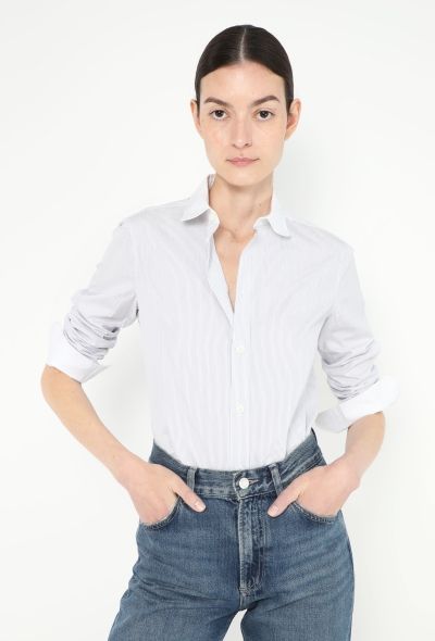 Céline Pinstripe Cotton Shirt - 1