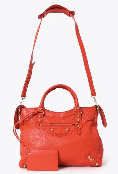 Balenciaga Orange Lambskin Velo Bag - 2