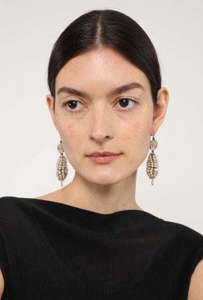 Vintage Fine Jewelry Antique 9K Gold & Pearls Earrings - 2