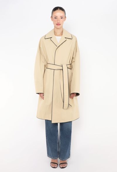 Balenciaga Gabardine Leather Trim Trench - 1