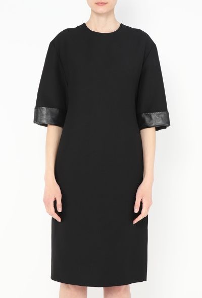 Valentino 2021 Leather Trim Silk Dress - 2