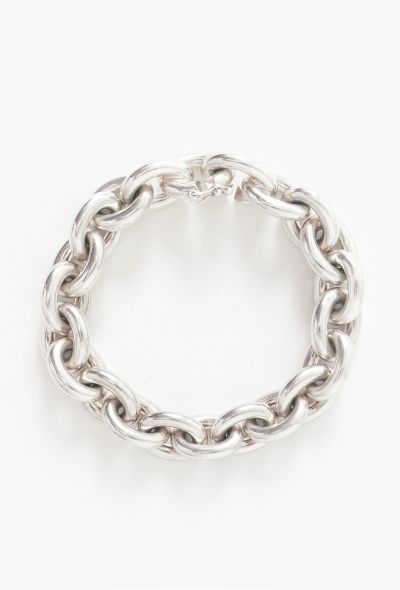 Vintage Fine Jewelry Sterling Silver Navette Chainlink Bracelet - 2