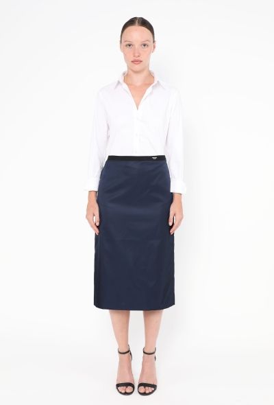 Prada 2022 Nylon Logo Embossed Skirt - 2
