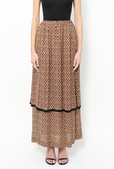 Exquisite Vintage Oscar Rom '70s Printed Maxi Skirt - 2
