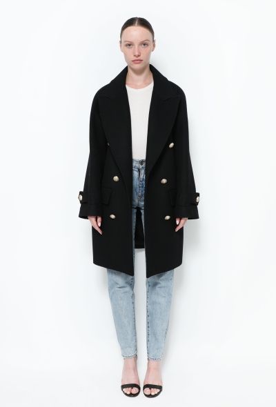 Balmain Classic Belted Wool Coat - 2