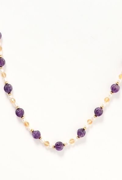 Amethyst Beaded Pearl Sautoir - 2
