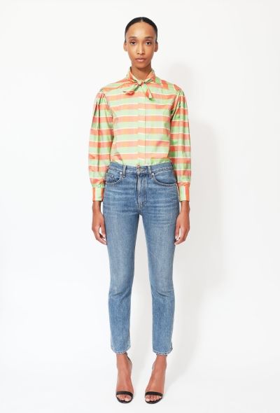 Exquisite Vintage Kenzo '70s Taffeta Lavallière Blouse - 1