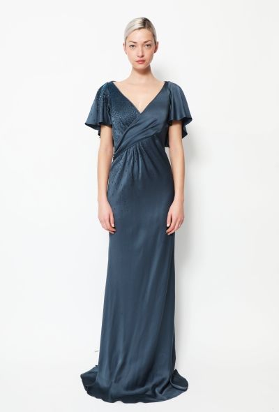 John Galliano Early 2000s Beaded Charmeuse Gown - 1