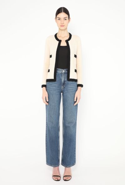 Chanel Woven Trim Cashmere Cardigan - 2