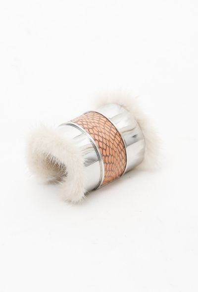 Exquisite Vintage Mink Fur and Python Cuff - 1