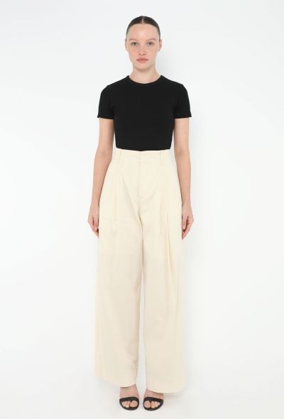 Bottega Veneta 2023 Pleated Wide-Leg Trousers - 1
