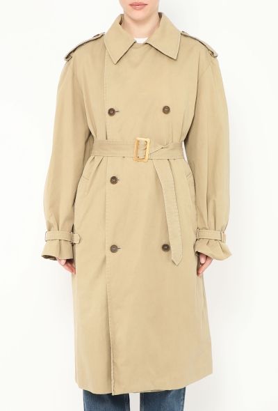 Saint Laurent Vintage Belted Gabardine Trench - 2