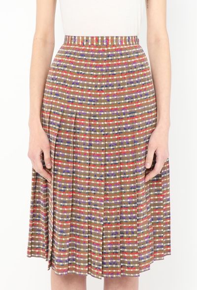 Céline '70s Abstract Pleated Silk Skirt - 2