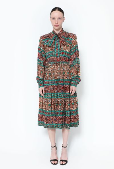 Saint Laurent F/W 1984 Printed Silk Lavallière Dress - 1