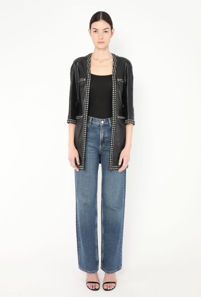 Chanel '90s Lamé Tweed Leather Jacket - 2