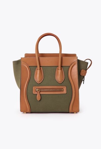Céline Canvas & Leather Micro Luggage Tote Bag - 1