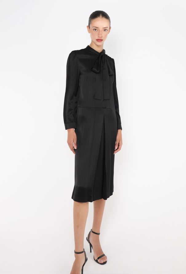 Prada F/W 2014 Charmeuse Lavallière Dress - 4