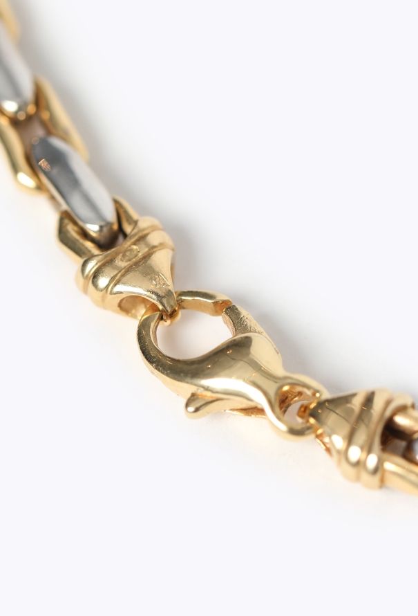 Vintage Fine Jewelry Two-Tone 18K Gold Chain Necklace - 5