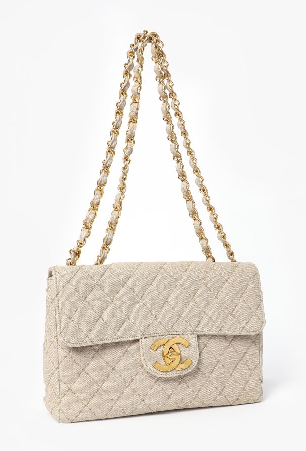 Chanel '90s Canvas Jumbo Classic Timeless Bag - 3