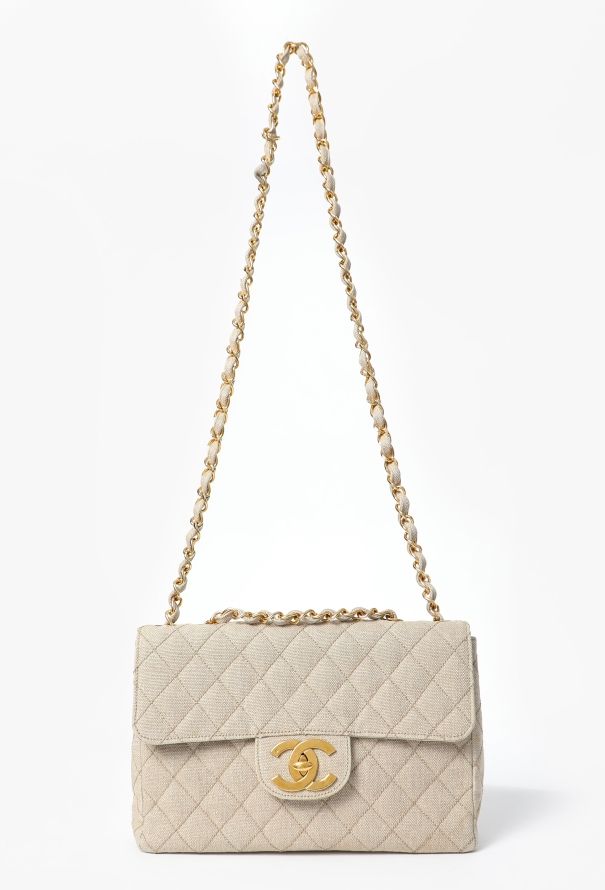 Chanel '90s Canvas Jumbo Classic Timeless Bag - 4