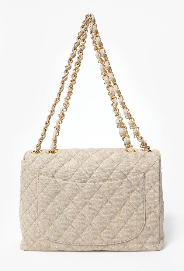 Chanel '90s Canvas Jumbo Classic Timeless Bag - 7