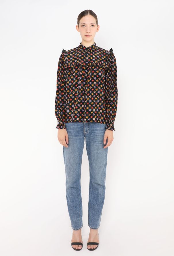 Saint Laurent '70s Floral Smock Blouse - 3
