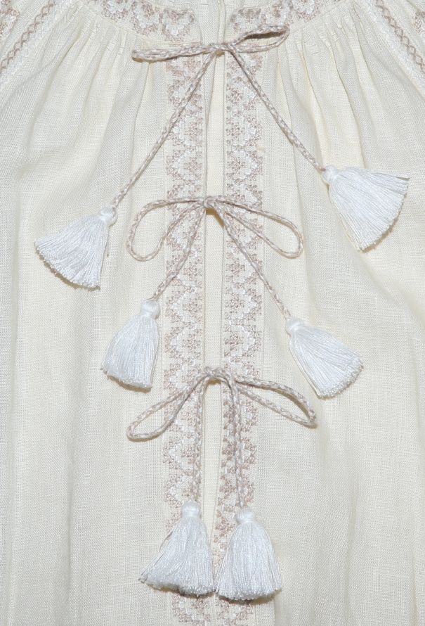 Vita Kin Embroidered Linen Kaftan Dress - 7