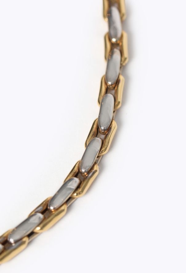 Vintage Fine Jewelry Two-Tone 18K Gold Chain Necklace - 3