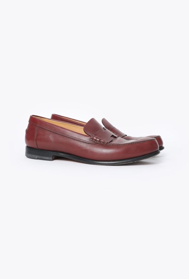 Hermès Burgundy Kennedy Loafers - 3