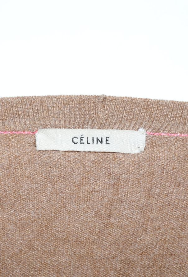 Céline Cashmere Contrast Stitch Cardigan - 6