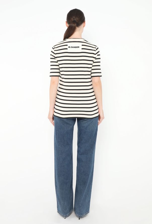 Jil Sander 2021 Marinière Logo T-Shirt - 3